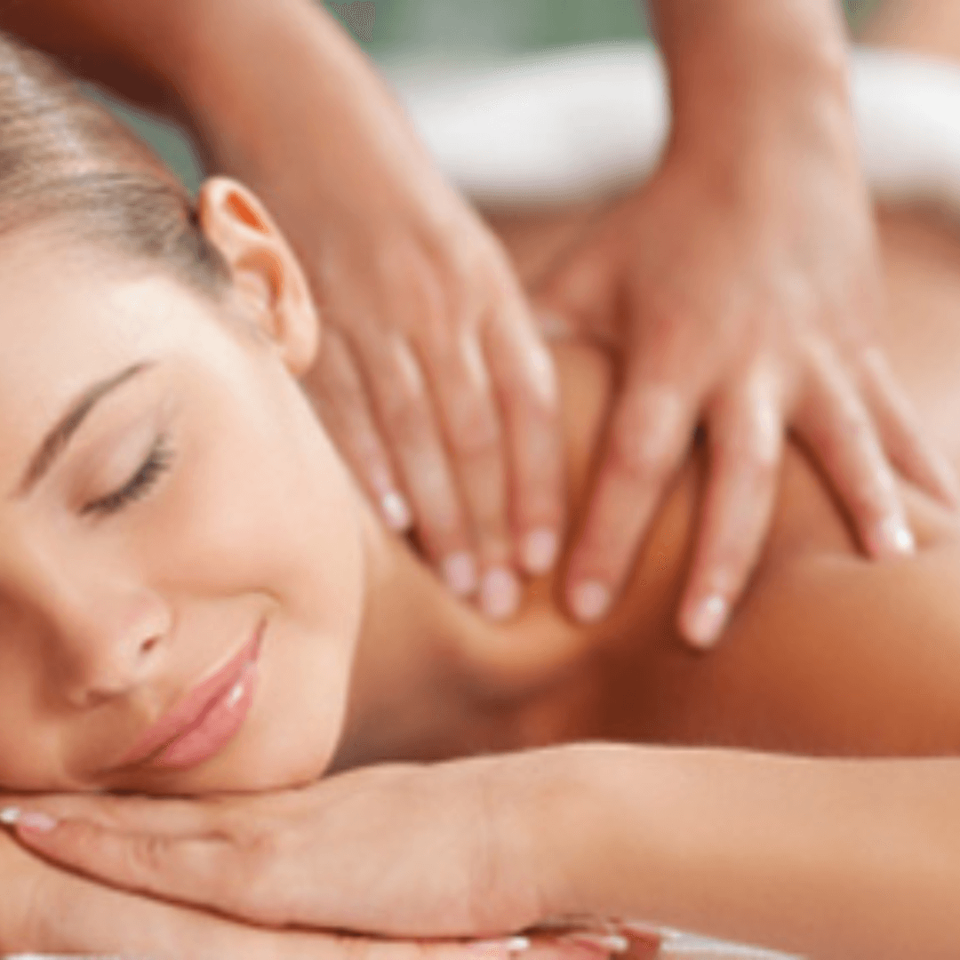 Woman enjoying a relaxing Swedish massage – professional massage treatments at Merluza Hair & Beauty in Hall Green, Birmingham.